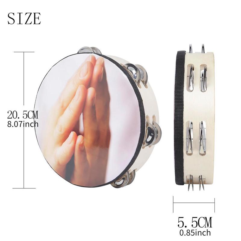 Product Introduction of Hand Percussion Instrument, Handheld Double Row Tambourine Drum, Musical Instrument for Kids & Adults, Percussion Instrument for Home & Studio 1