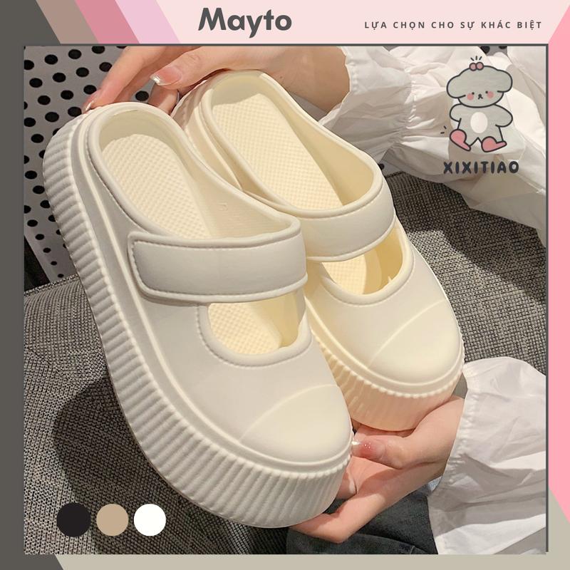Dép sục nữ XIXITIAO đế cao 3,5cm Mayto kiểu dáng dép Mary Jane quai hậu dễ thương 2025 CS-44