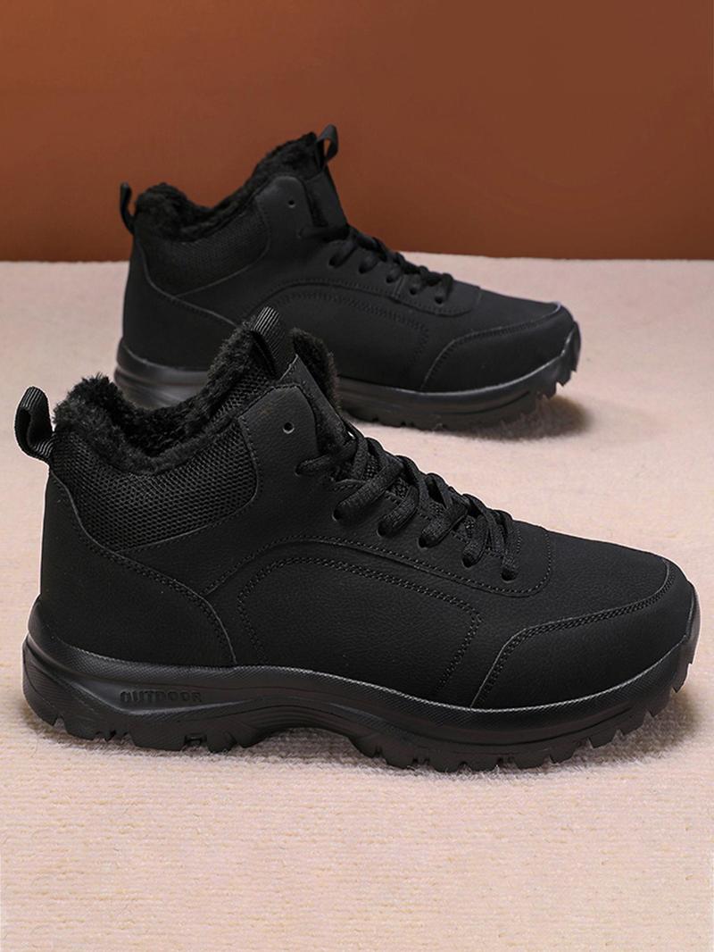 Product Introduction of Men's Winter Warm Thermal Lined Hiking Shoes, Casual Sporty Outdoor Walking Shoes, Male All-match Shoes for Daily Wear 7