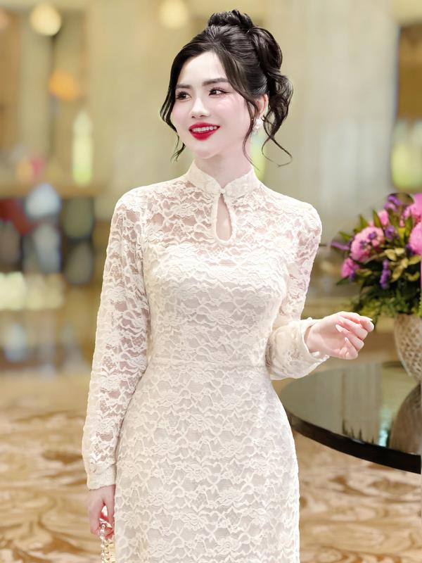 [MIỄN SHIP] MDU4403 Váy Ren Hàn 2 Lớp - Gam Màu Kem Sang Chảnh Cực Cuốn Hút Dành Cho Nữ Women Dress Tay Phồng 4