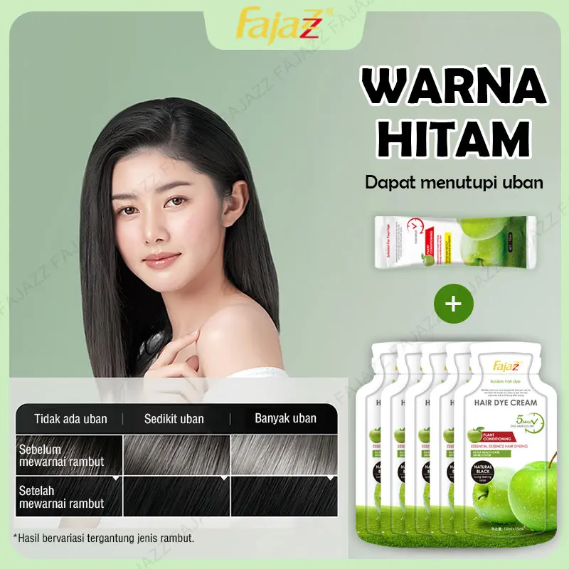 FAJAZZ Pewarna Rambut c【5bungkus x 30ml 】(Masker rambut gratis)total 150ML Pewarna Rambut【Fajazz】Pewarna rambut tanaman，  mudah dibawa, digunakan sesuai kebutuhan, mudah disimpan, umur simpan panjang Cat Lasting Dye/Hitam Alami/Warna Coklat Tua/Warna Kopi 2