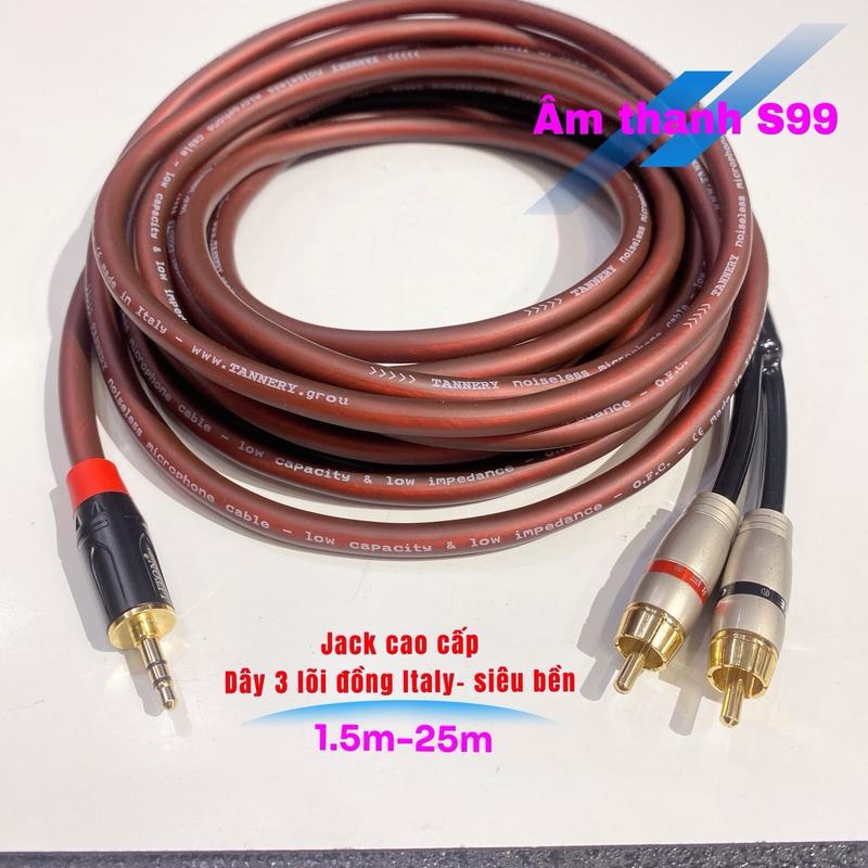 Dây 3.5 ra 2 bông sen cao cấp 1.5m- 25m.giắc xịn dây lõi đồng lớn nguyên chất. Tín hiệu âm thanh chuẩn. Phụ kiện âm thanh dành cho điện thoại tivi máy tính,CPU,... qua loa kéo,almy vang. dàn karaoke . Phụ kiện âm thanh cao cấp