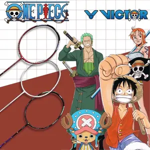 Raket Victor X One Piece Zoro Badminton Carbon Grafhite Mas 31 Lbs BG66 Ultimax 4U dengan Tas dan Grip