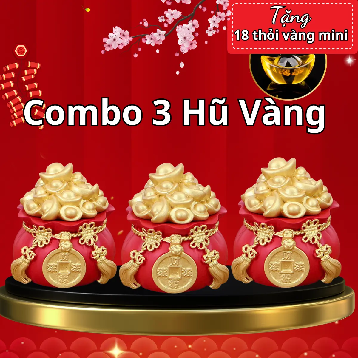 Combo 3 hũ đựng, Tài Lộc, Túi Thần Tài, Trang trí bàn thờ, đựng muối gạo, Decor taplo xe, phòng khách,men sứ cao cấp biểu tượng đồ trang trí phong thủy biểu tượng may mắn tài lộc