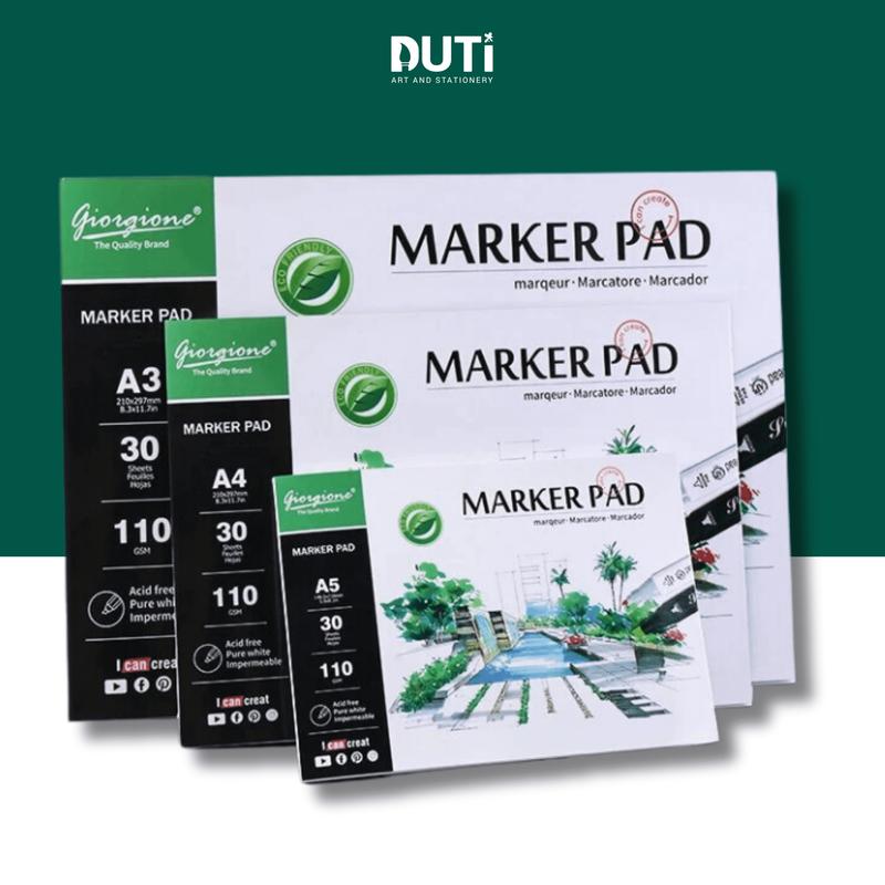  Sổ vẽ màu dạ Marker Pad Giorgione A4 A5 30 tờ 110gsm - Hoạ Cụ DUTi 