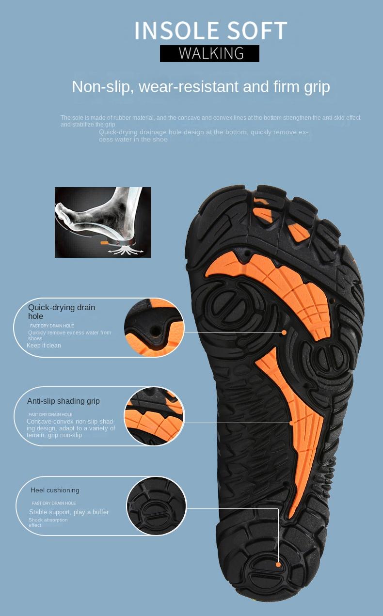 Product Introduction of Wading Shoes Quick-drying Water Shoes Five-Finger Swimming Shoes Men Women Outdoor Sneaker Casual Beach Shoes 5