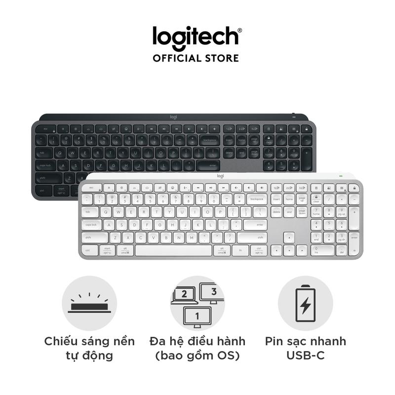 Bàn phím không dây Logitech MX Keys S - Low Profile yên tĩnh, Đèn nền, Bluetooth, Sạc USB-C ban  phim