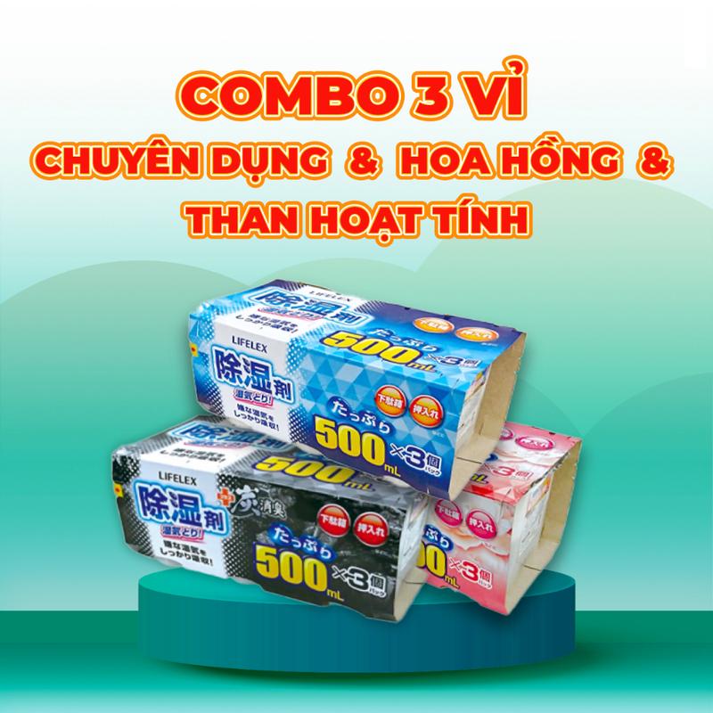 COMBO hộp hút ẩm KOHNAN KR15 500ml vỉ 06 hộp than hoạt tính khử mùi chống ẩm mốc