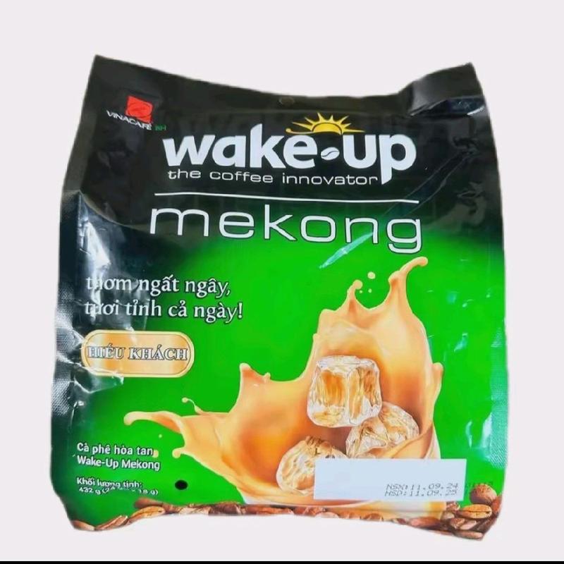 Combo 3 bịt Cafe sữa Wake Up Mekong Mẫu mới (1 bịt 24 gói ×18g Coffee Cà Phê 4