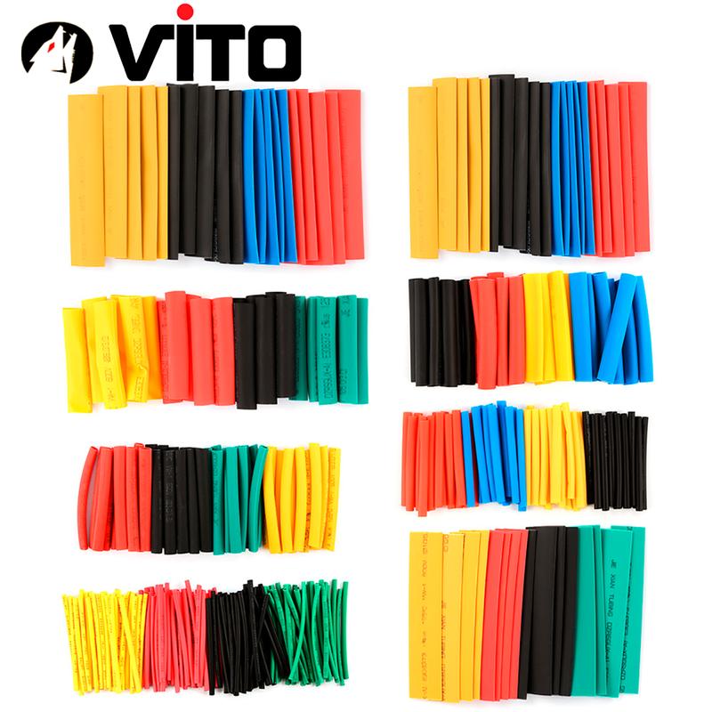  Bộ 164 328 530 Ống Gen Co Nhiệt VITO Cách Điện Nối Dây Các Kích Cỡ Màu Sắc 