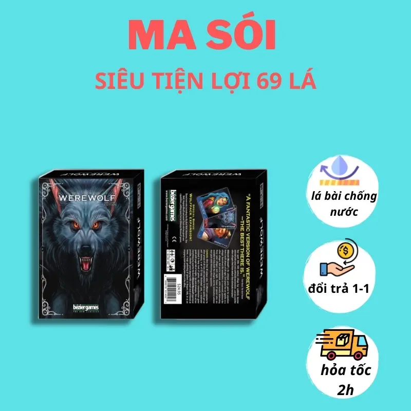 Bài MA SÓI việt hóa 70 lá CHẤT GIẤY DÀY- siêu tiện lợi Game Game Game 2