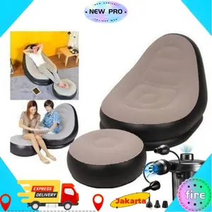 【COD,Kirim Sekarang】 Sofa Santai Angin Intime / Kursi Santai Dengan Sandaran Kaki + Pompa Angin Sofa Santai Luar Ruangan/Sofa Santai Angin Intime/Sofa Tiup Dewasa/Kursi Santai Dengan Sandaran Kaki/Sofa Inflatable (FREE POMPA)/Furniture