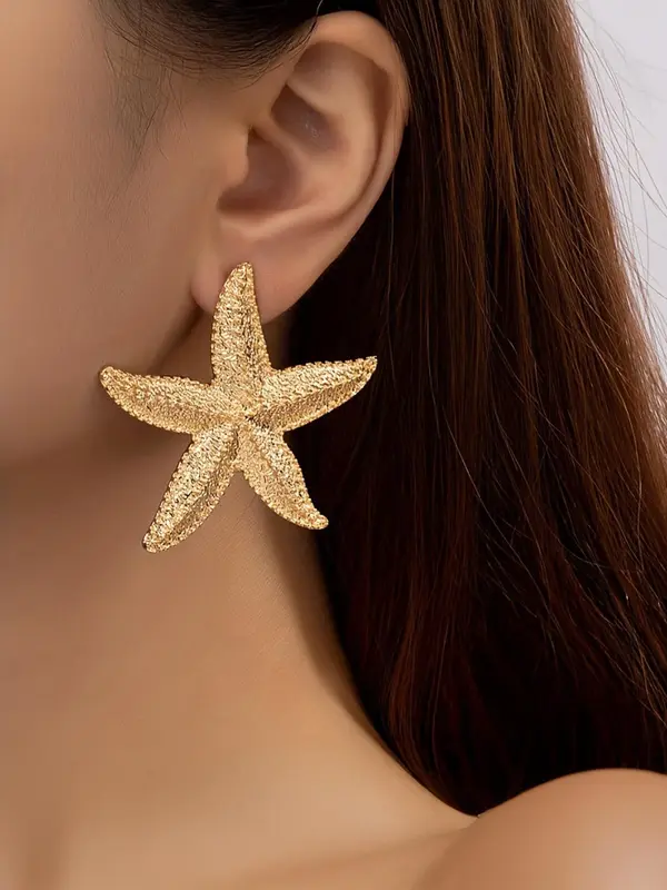 Starfish Design Stud Earrings, Fashionable Jewelry for Women, Daily Clothing Decor, Trendy All-match & Exquisite Jewelry for Birthday Gift 3