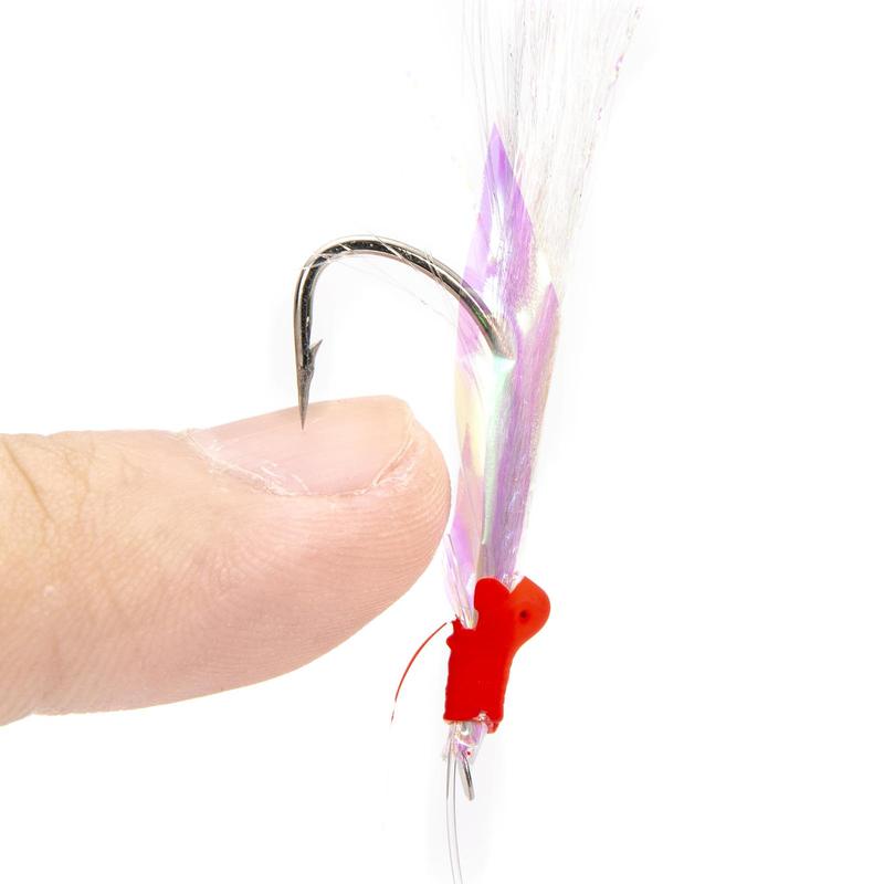 Product Introduction of Fishing Feather Hooks, 20pcs Sea Boat Fishing Lures Rigs with Barbed Hook, Fishing Accessories for Outdoor Fishing, Fishing Supplies 9