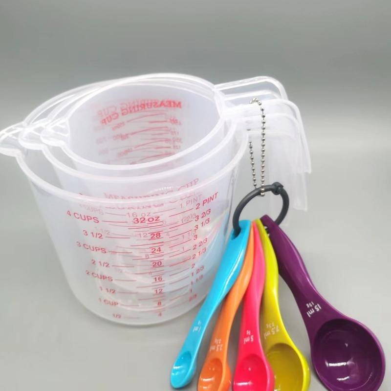 Plastic Transparent Graduated Measures Cup Household Kitchen Baking Measuring Tool Set Handle Design Cups 0