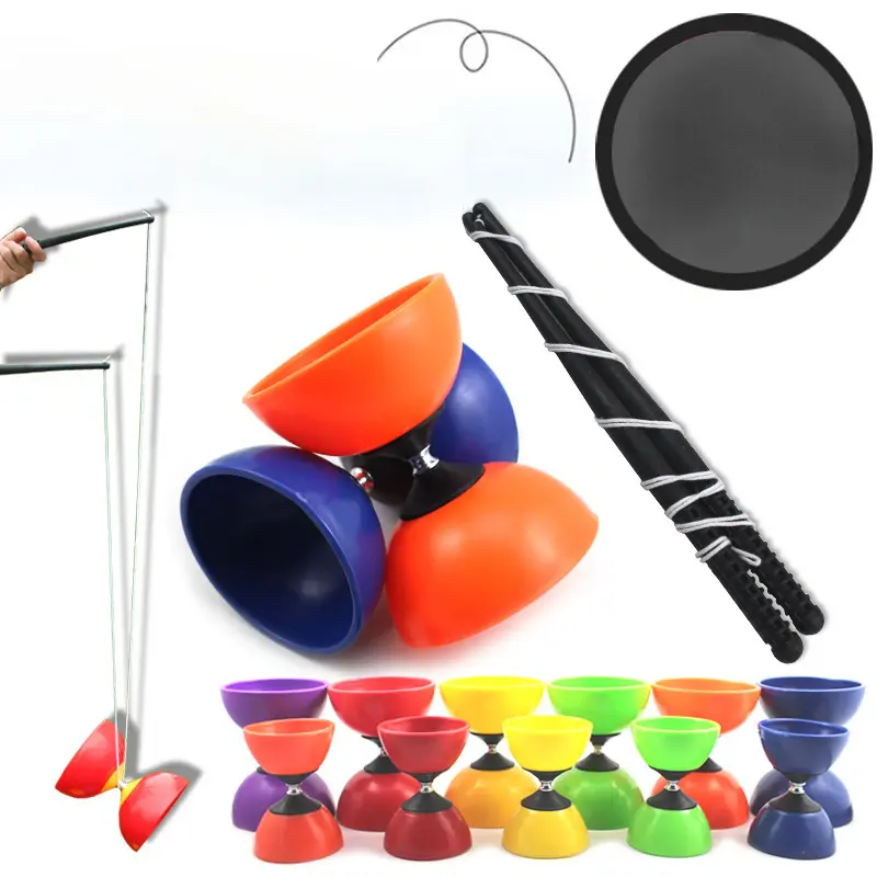 Diabolo Funny Chinese YOYO  Bearing Clutch Diabolo Set Metal Sticks String Bag Toys Festive Party
