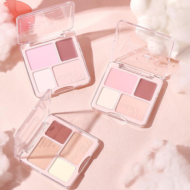Product Introduction of Bảng Màu Tạo Khối ánh, 4 Màu, Lâu Trôi, Lớp Hoàn Thiện Lì 3D, Phấn Mũi, Bảng Màu Tất Cả Trong Một, Để Làm Sáng Khuôn Mặt, Bắt Sáng, Bronze, Có Độ Bóng Cao, Phấn Mắt Màu Hồng Đào, Trang Điểm Khuôn Mặt Tự Nhiên, Đi Kèm Với Cọ Nữ Mỹ Phẩm 20