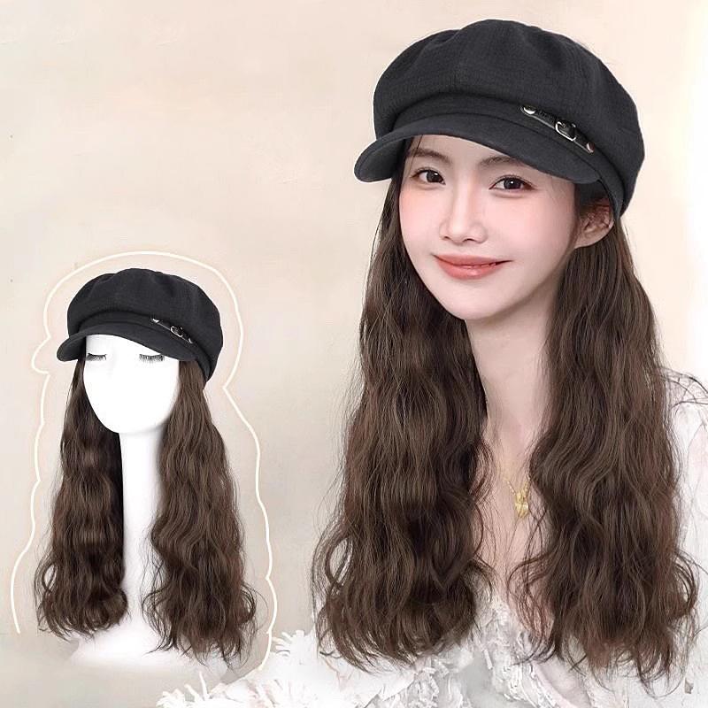 Mũ Nồi Newboy tóc giả tóc dài thẳng xoăn cho nữ Wig