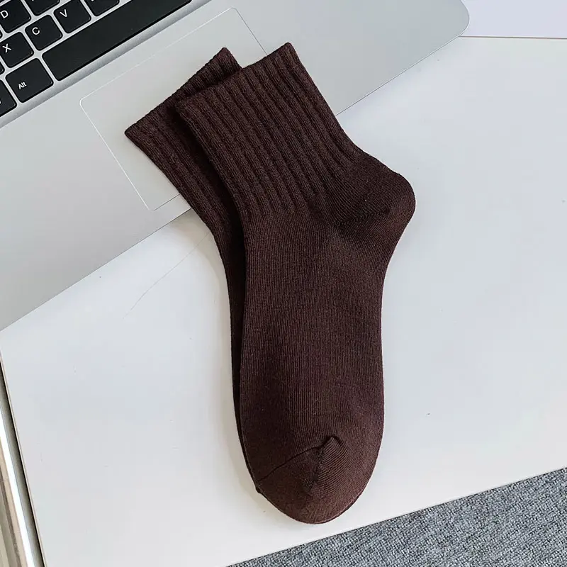 Tất Ngắn Trơn Dành Cho Nữ, Phong Cách Mùa Thu, Chất Liệu Cotton Thoáng Khí, Vớ Ống Giữa Mềm Mại, Vớ Thường Ngày Thích Hợp Cho Bé Gái, Mỏng Và Tươi Mới, 1 Đôi 8