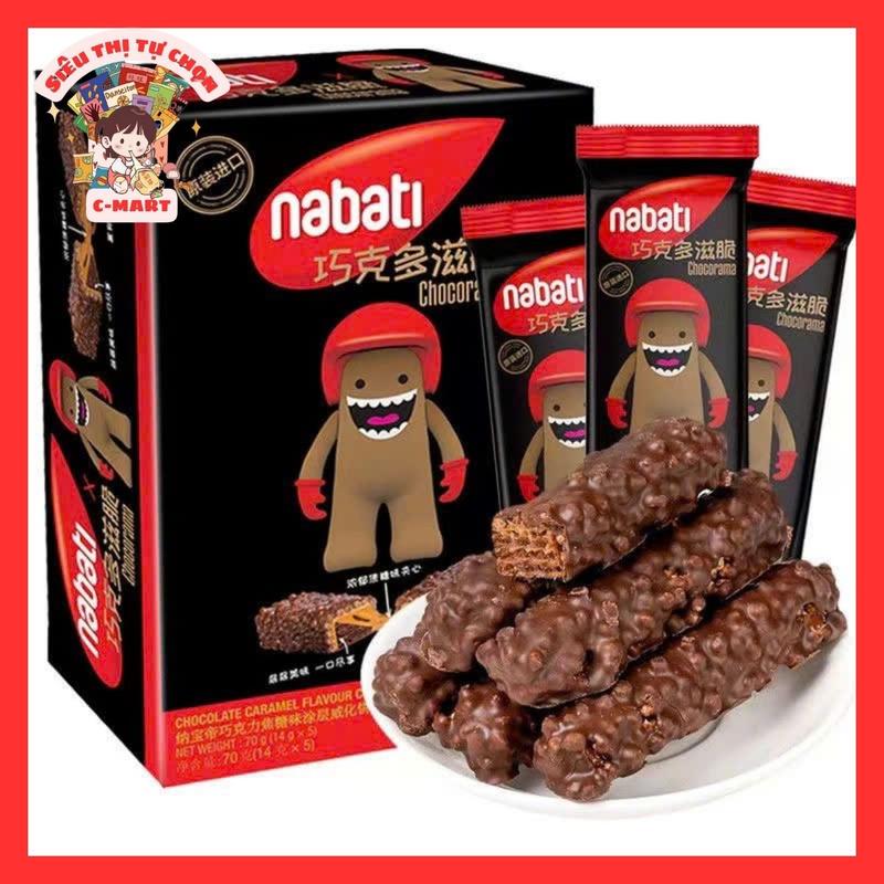 Bánh xốp Nabati bọc socola hộp 70g  Ăn Vặt