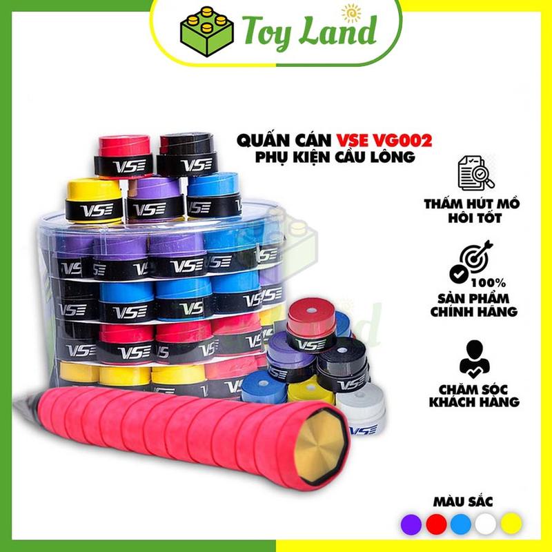 VS Quấn Cán Vợt Cầu Lông Tennis VS 002 Chính Hãng Cao Cấp Phụ Kiện Thể Thao VS002 Loại Thoáng Khí Bề Mặt Êm Tay