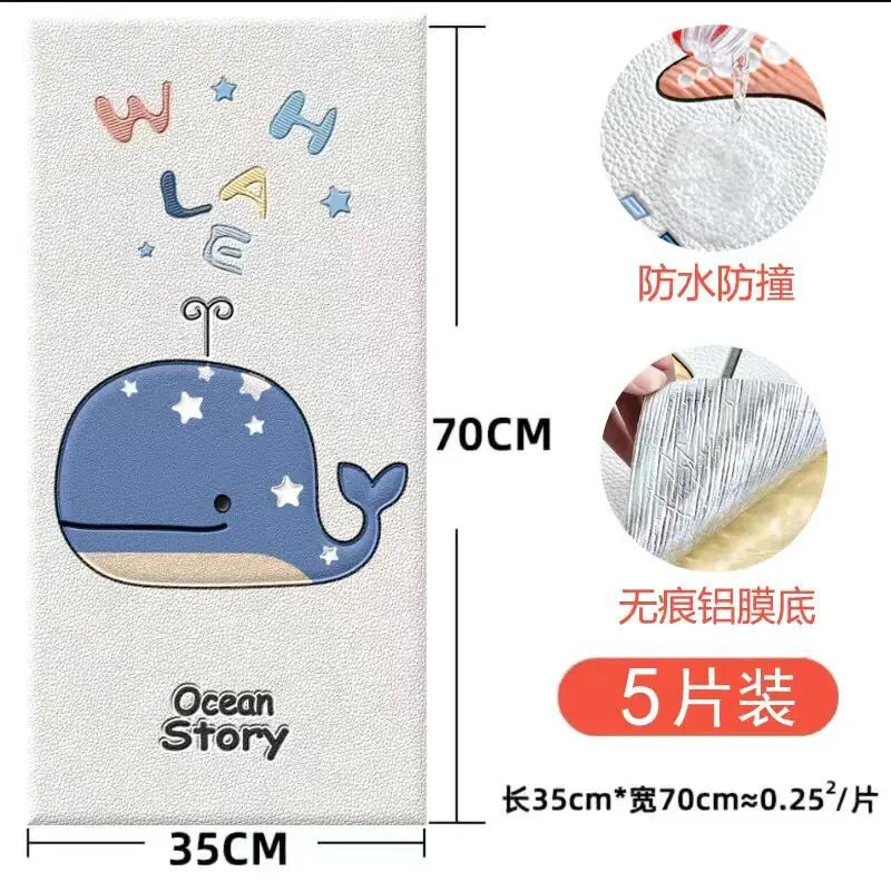 Tấm Chống Va Chạm Tự Dính, Gói Mềm, Thiết Kế Hoạt Hình, Thích Hợp Cho Phòng Trẻ Em Và Mẫu Giáo, Miếng Dán Trang Trí Tường Xung Quanh Đầu Giường Cũi, Hàng Rào Đầu Giường, Giấy Dán Tường Decal Gạch Tranh Decor Decor Phòng Đồng 7