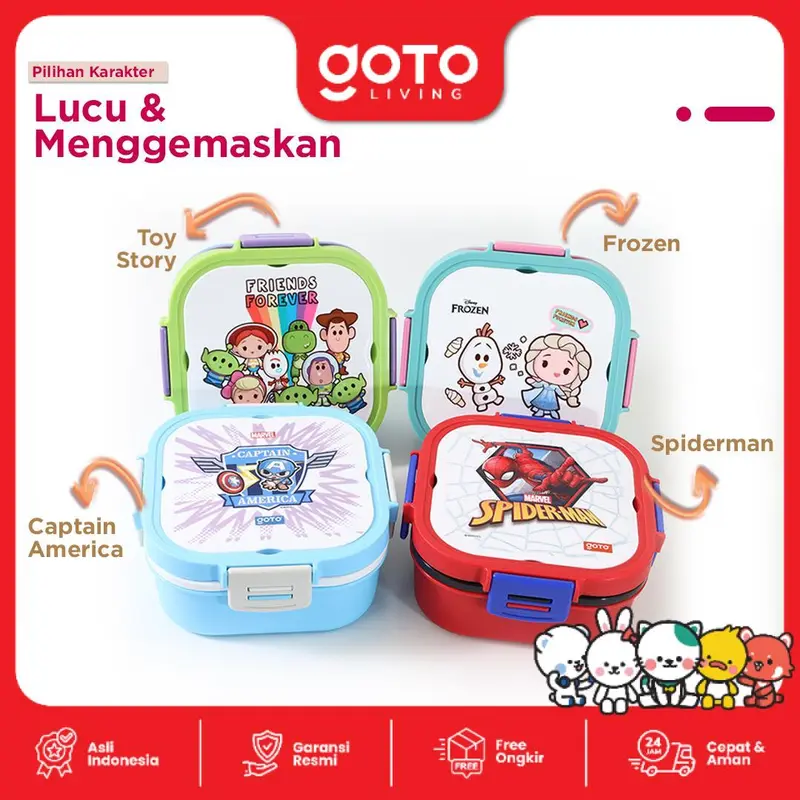 Goto [COD] Celosia X Disney Lunch Box Kotak Bekal Tempat Makan Anak Sekolah 1