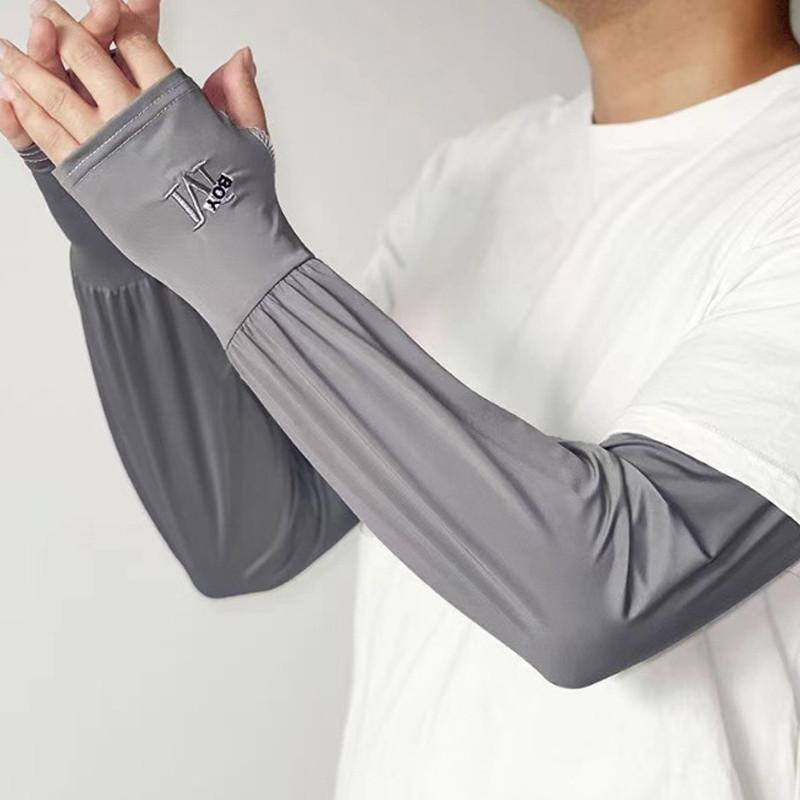  Tay Áo Cánh Dơi Không Ngón Tay Dáng Rộng Rãi Unisex Chống Tia UV Làm Mát Thêu Tay Áo Chống Nắng Dài Thích Hợp Cho Mùa Hè 