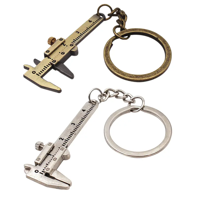 Dây chuyền chìa khóa thước kẹp Vernier, Kích thước nhỏ, Chính xác di chuyển, Có thể bỏ túi, Bao gồm móc khóa 8