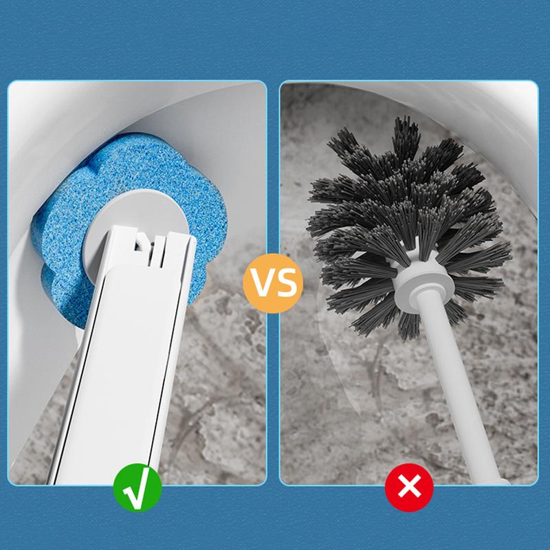 Product Introduction of Bathroom Toilet Brush Set With 6pcs Refills Brushes Bathroom Aaccessories Toilet Cleaner Tool Home Supplies 9