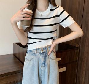 Pakaian Wanita, Gaya Kasual, Warna Khaki, Diperbuat daripada Sutera, Baju-T Nipis, Sesuai untuk Wanita, Reka Bentuk Permaidani Knitwear Tops
