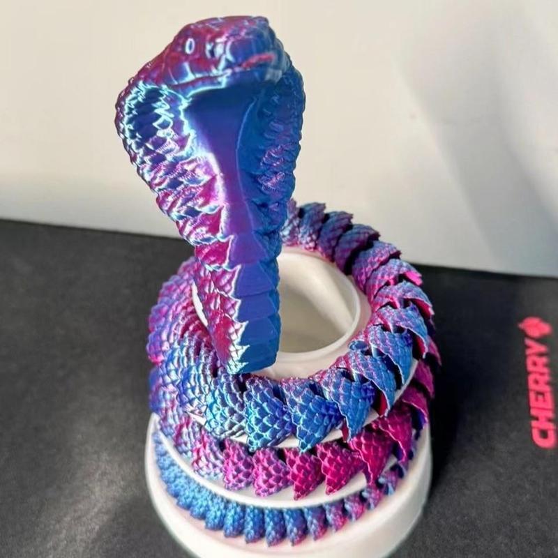Product Introduction of 3D Printed Snake Design Ornament, 1 Count Portable Snake Shaped Decoration, Animal Design Ornament for Home Office Decor 19