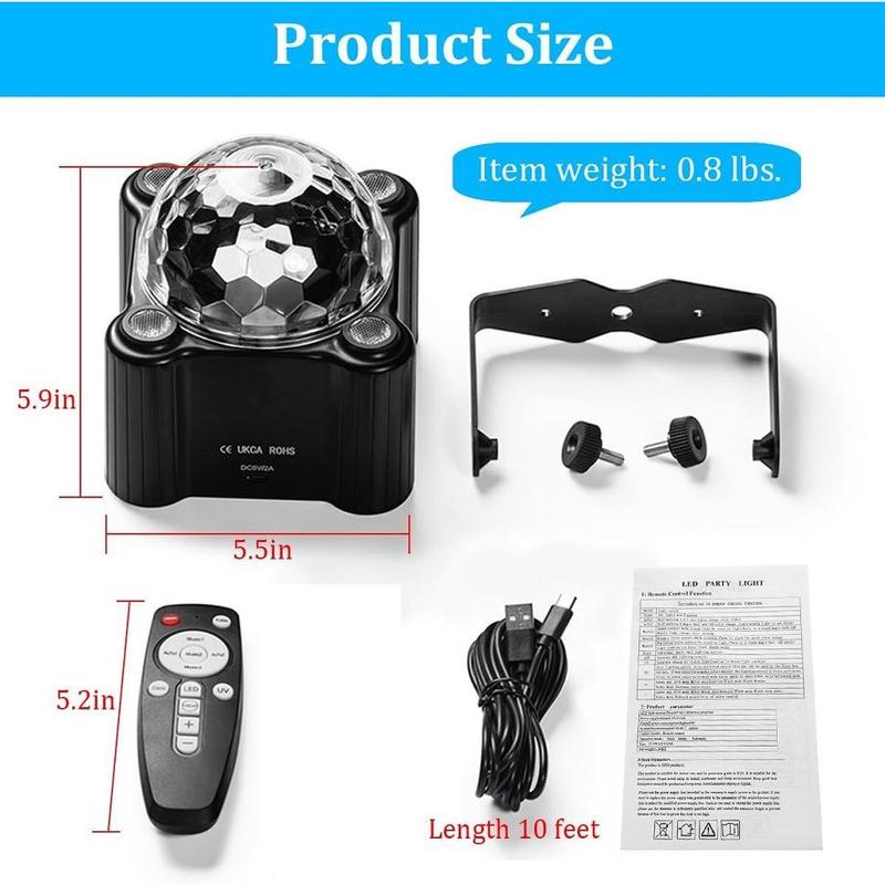 Party Lights Dj Disco Ball Lights Voice Controlled Strobe Stage Colorful Lights Birthday Christmas Performance Party Decoration 4
