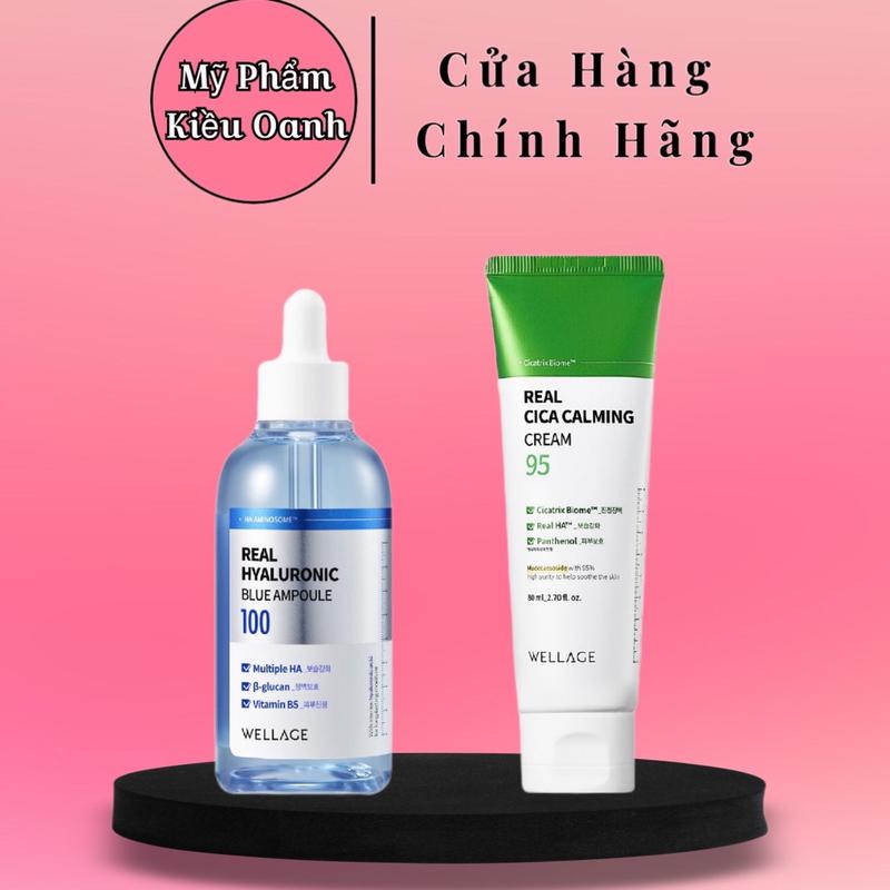 Combo Tinh Chất Ha Wellage 75ml + Kem Dưỡng Cica Wellage 50ml