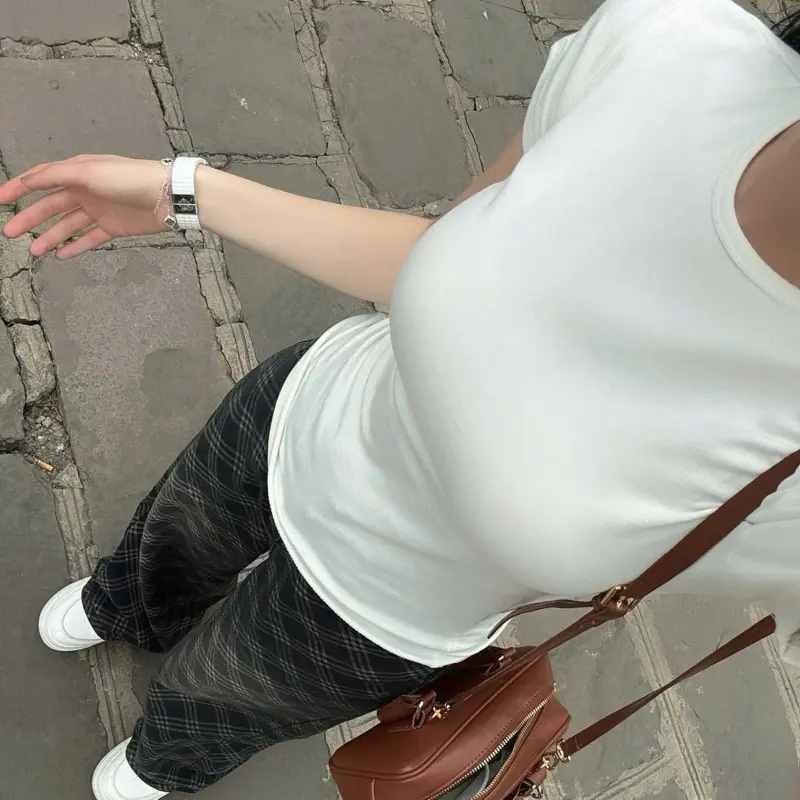 Áo zip basic cổ tròn bọc viền/Áo thun zip co giãn tay cộc dáng body-Fom chuẩn như mẫu 0