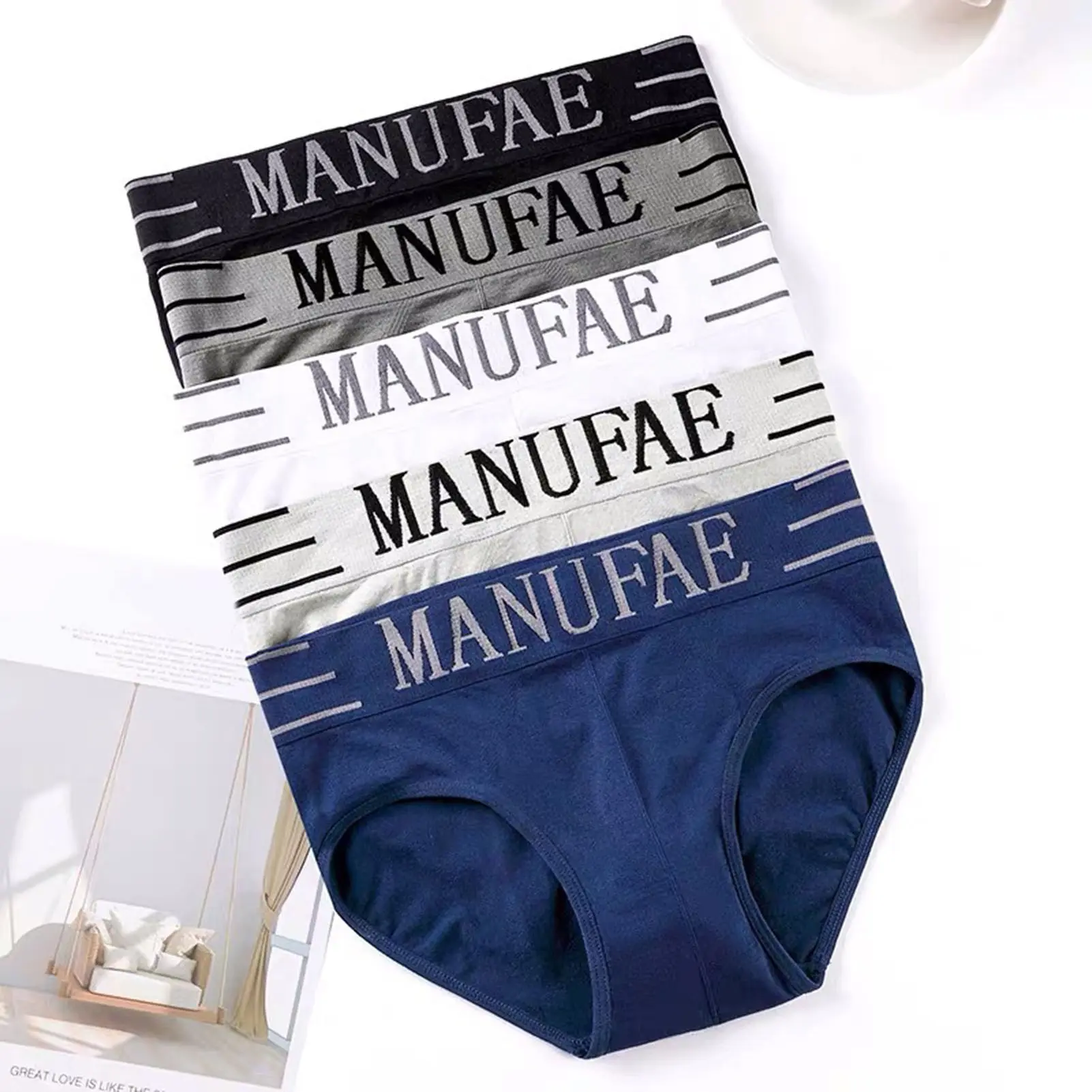 Đồ Lót Tam Giác Không Đường May, Dành Cho Nam Giới, Sành Điệu, Thoải Mái, Nhanh Khô, Dễ Phối Đồ, Có In Chữ, Đồ Lót