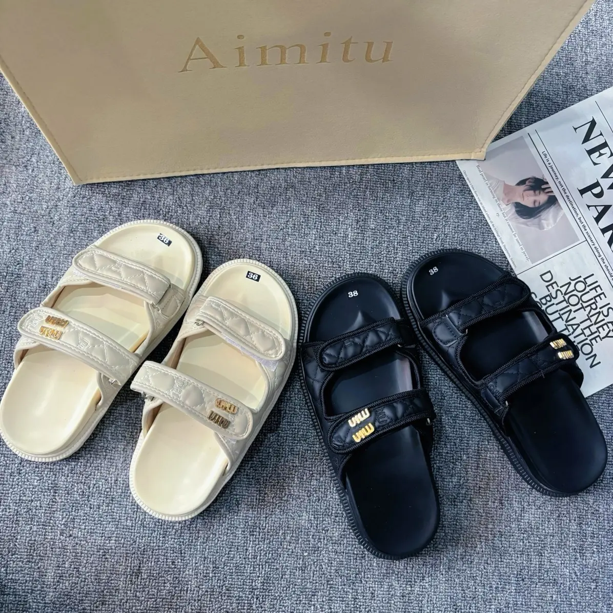 Dép nữ 2 quai dán trần trám phong cách thời trang cá tính năng động - Shoes - DéP