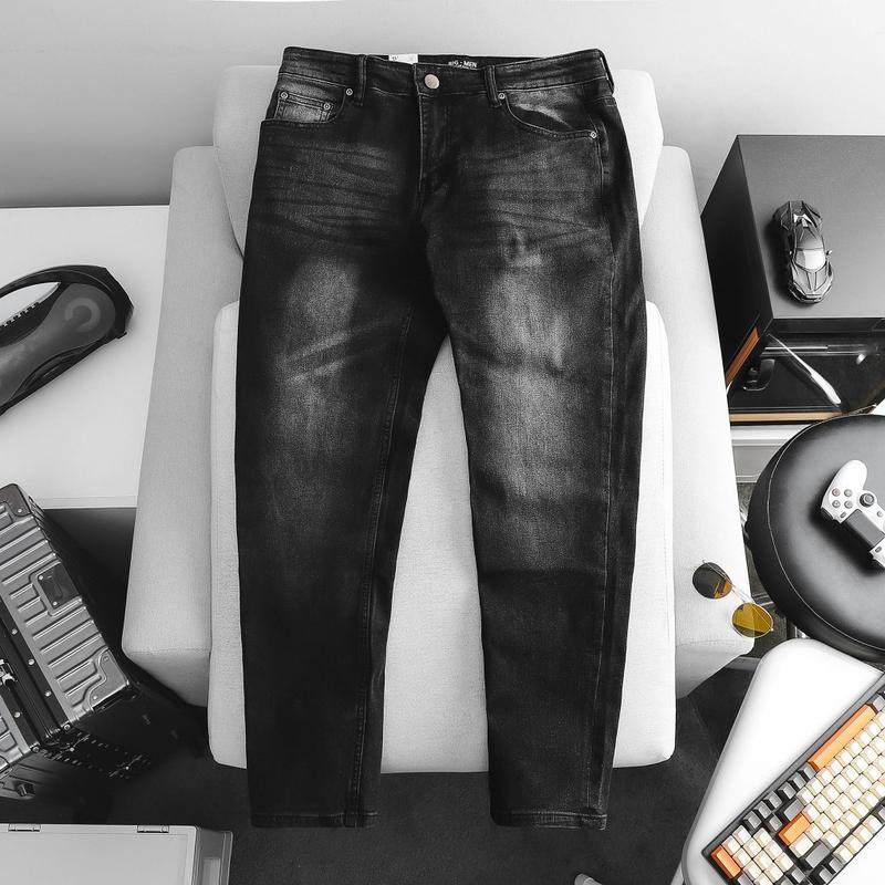 [bigsizemen] Quần jean dài nam big size tông đen xám wash mã 001 85-130kg