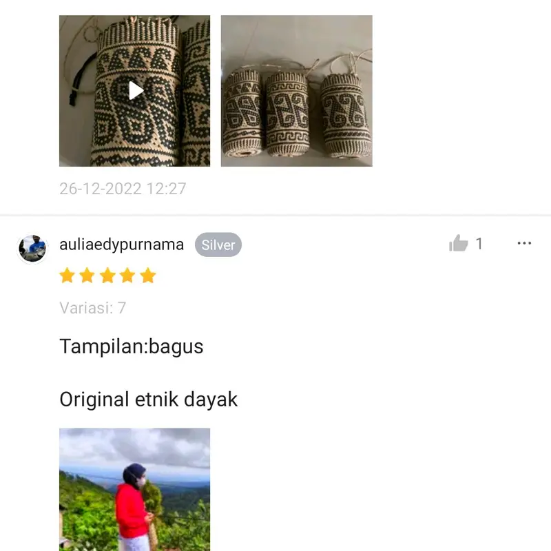 Tas Anjat Selempang Pria Wanita Tas Anjat Rotan Khas Dayak Kalimantan (Lengkap Dengan Kain Puring) 5