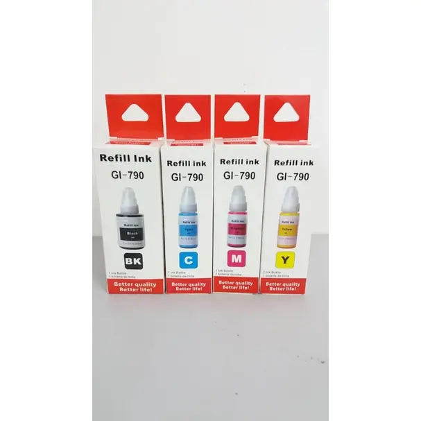 CA NON Refill Ink Compatible for G series Printer GI-790 G2000 G2010 G2100 G2200 1 Set (C, M, Y, BK) bulk pack