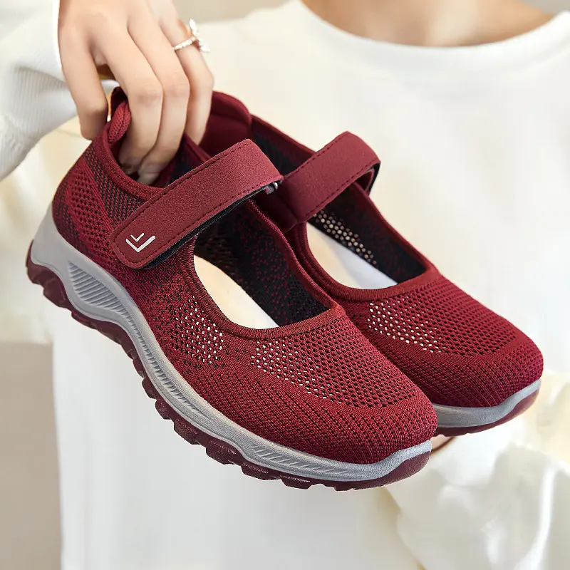 Mom Shoes Spring New Breathable Casual Shoes Factory Direct Sale Soft Sole Walking Shoes for Middle-aged and Elderly Grandmothers
