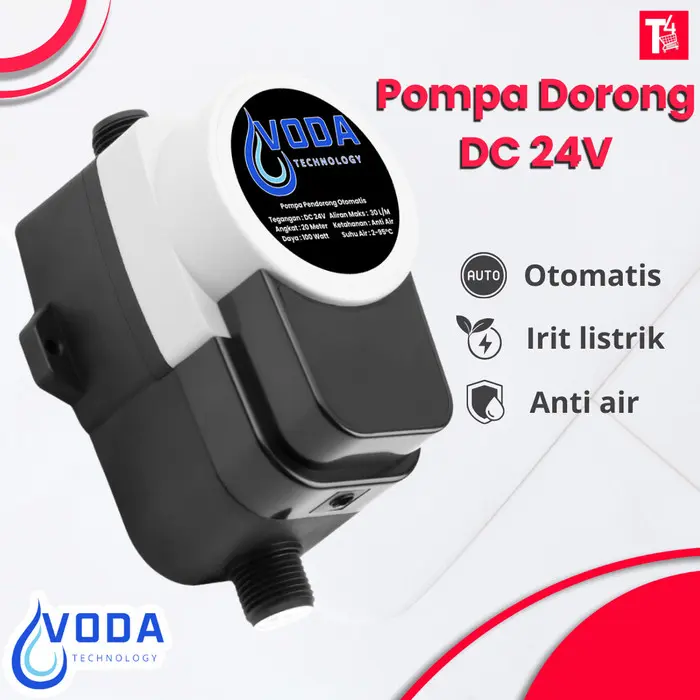 Pompa Pendorong Air Otomatis DC 24V Booster Pump 100 Watt Pompa Dorong