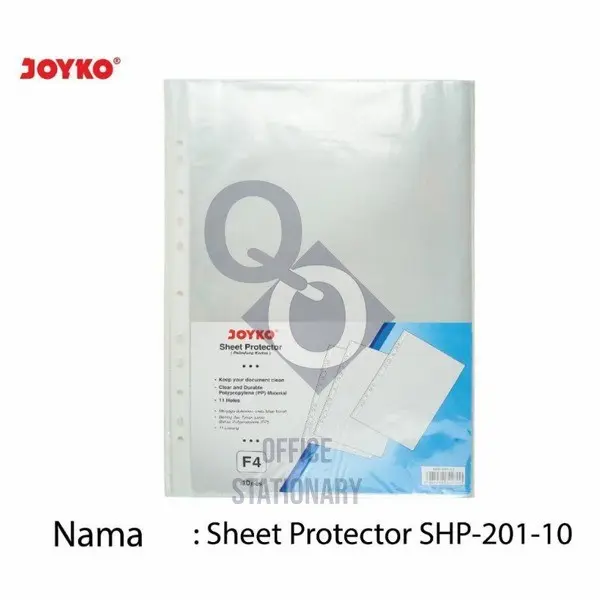 Joyko PP Pocket Sheet Protector Plastik Binder Ordner F4 / A4 Isi 10 - F4