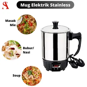 Mug Listrik Pemanas Air Stainless Heating Teko Electric Heating Cup Teko Listrik Mug Elektrik