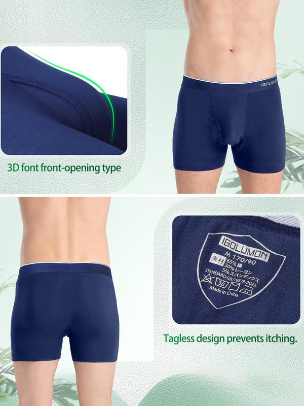 Men's Colorblock Letter Tape Boxer Brief, Quick-drying Moisture-wicking Antibacterial Deodorant Underwear, Men's Underwear for All Seasons 1
