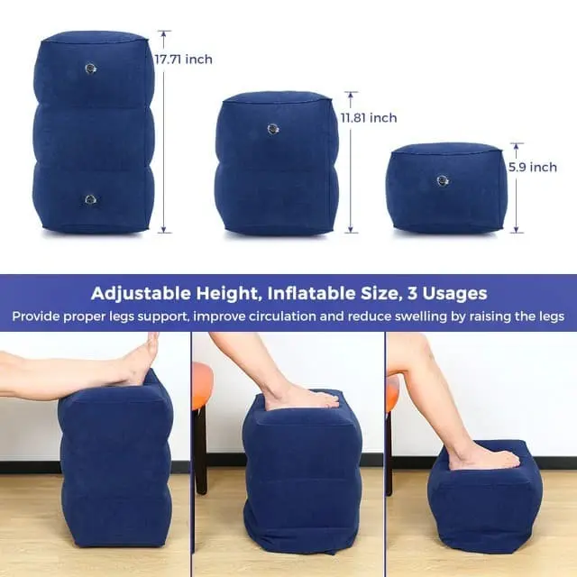 ULTIMA Flight Buddy Inflateable Foot Rest Mirip Plane Pal Jet Kid Blue Abu 3
