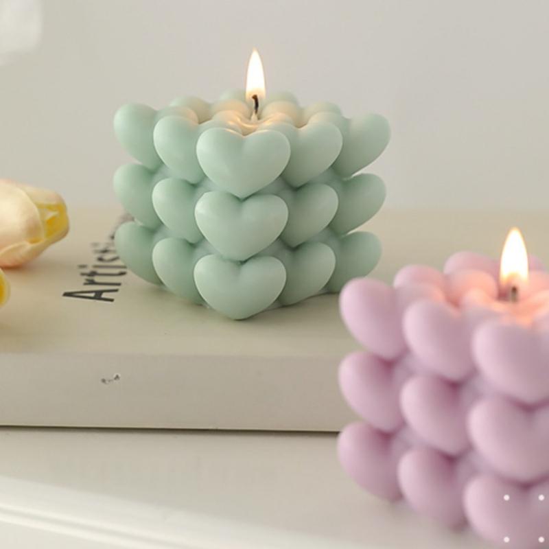 Product Introduction of 1 piece Love Candle Gift, Heart Handmade Magic Cube Aromatherapy Tanabata Gift, Companion Gift, Birthday Candle, Home Decor, Room Decor, weddings Decor, Tabletop Decor, Aromatherapy Gift 16