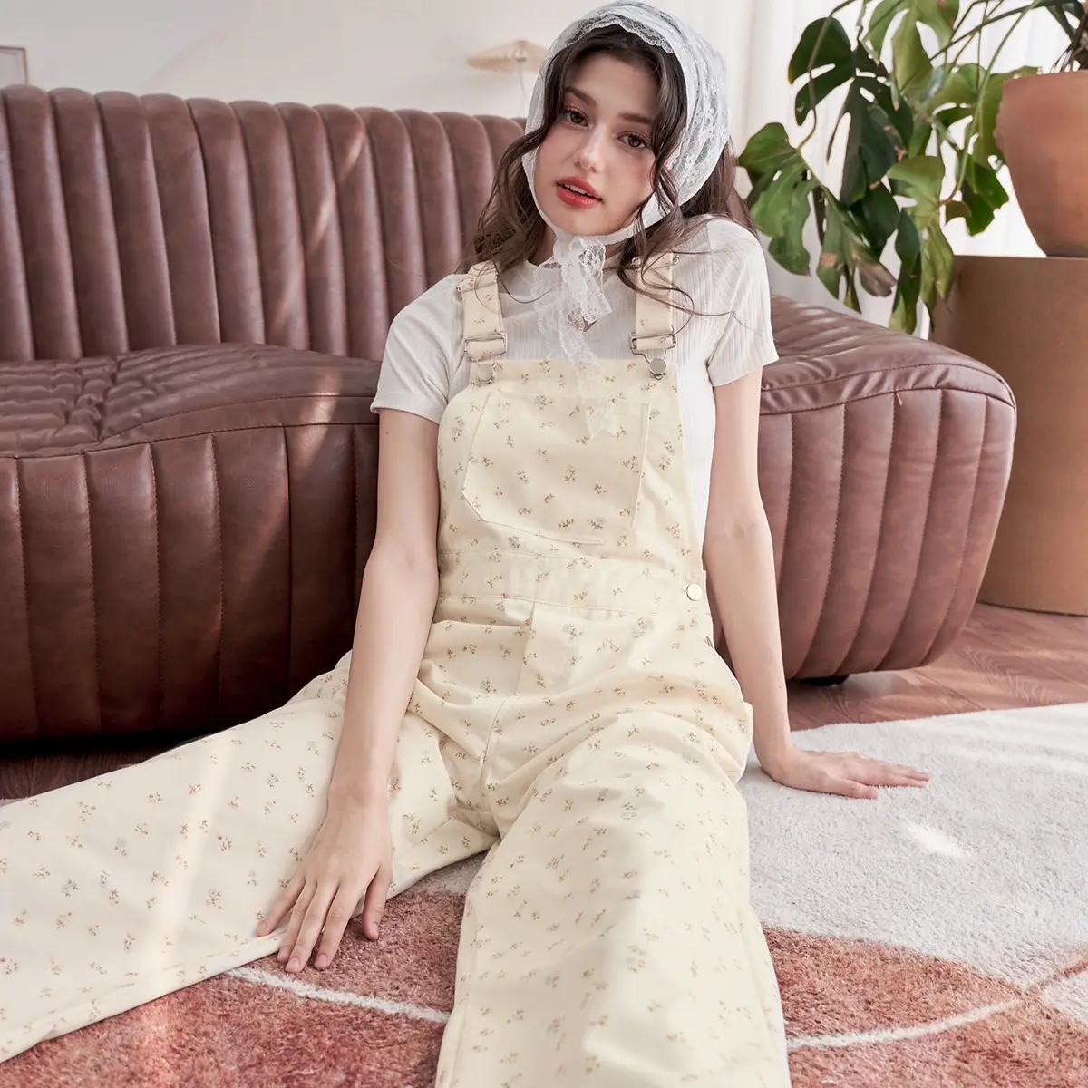BUDDIES | Yếm khaki dài in hoạ tiết