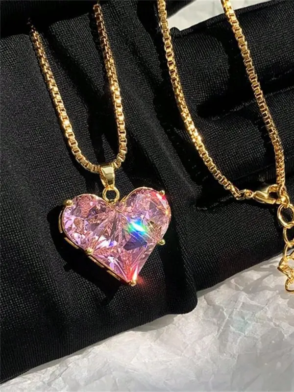 Fashion Heart Shaped Pendant Necklace for Women & Girls, Fashion Jewelry for Party, Daily Clothing Decor, Trendy All-match & Exquisite Jewelry for Birthday Gift 2