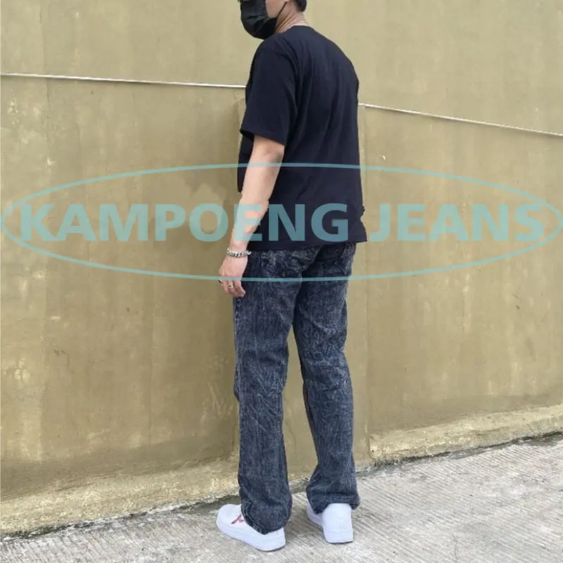 Celana Jeans Panjang Pria Snow Black / Celana Jeans Pria Reguler denim lembut 3